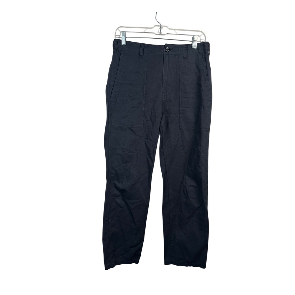 Alex Mill Field Pants Women Size 4 Navy Blue Excellent Cotton Linen Utility